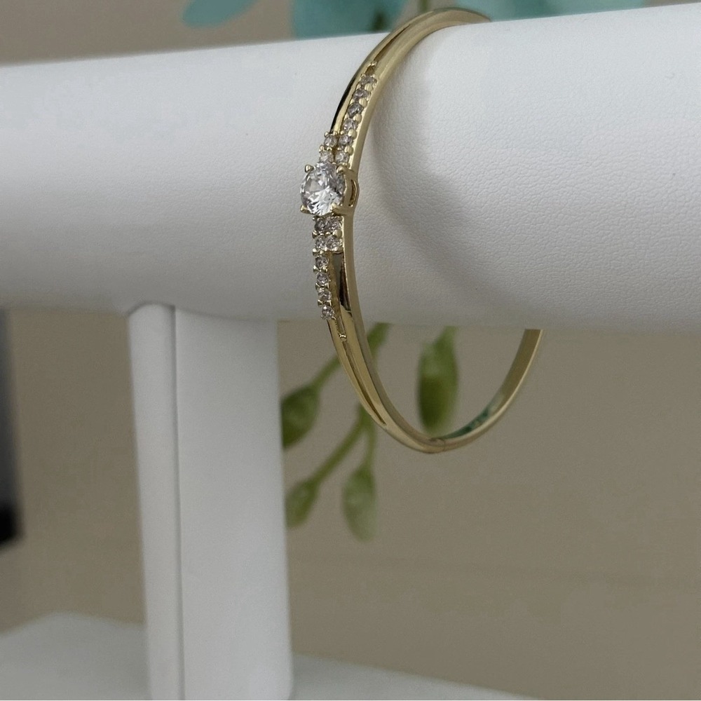 14K Gold Plated XP Women's Bangle Bracelet Gemstone High Quality